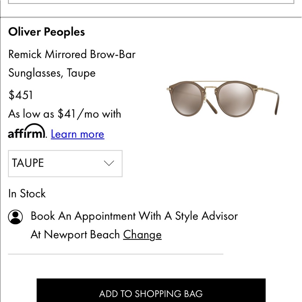 Brand new Oliver people remick sunglasses no longer have the brown bag